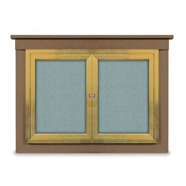 18"x24" 1-Door Enclosed Letterboard, Header, Black Felt/Cherry